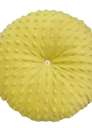 Дитяча плюшева подушка на підлогу для нуш, садочку та дому від ™ minkyhome 30х30 cм жовтий