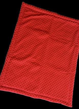 Двосторонній плед 160х200 см, покривало плюшеве від minkyhome | тканина 100% плюш minky | червоний