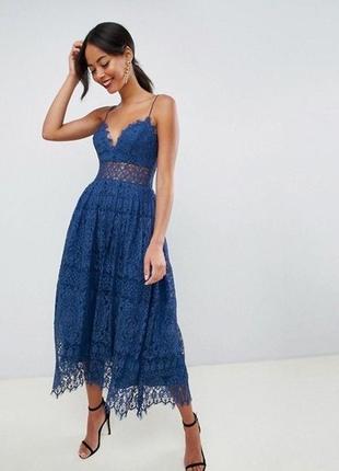 Платье вечернее  кружевное миди на бретельках asos2 фото