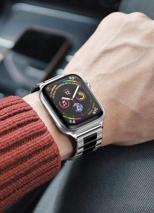 Cталевий браслет / ремінець на apple watch. розміри 38, 40, 42, 44, 45  колір: комбінований4 фото