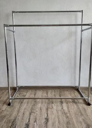 Вешалка стойка для одежды двойная металическая