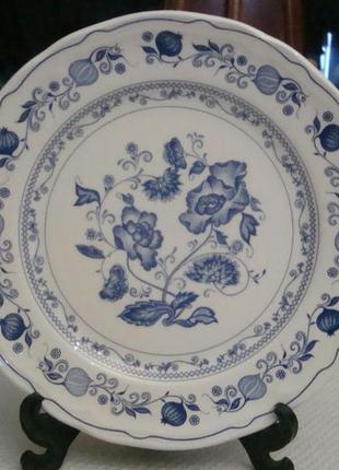 Красивая антикварная тарелка - блюдо синий лук англия №10743 фото
