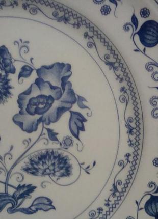 Красивая антикварная тарелка - блюдо синий лук англия №10744 фото