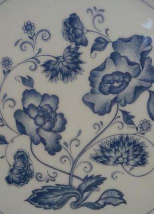 Красивая антикварная тарелка - блюдо синий лук англия №10745 фото