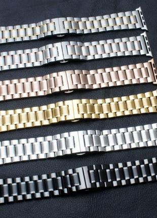 Браслет металевий для apple watch 38, 40, 41, 42, 44, 45 мм . рожеве золото3 фото