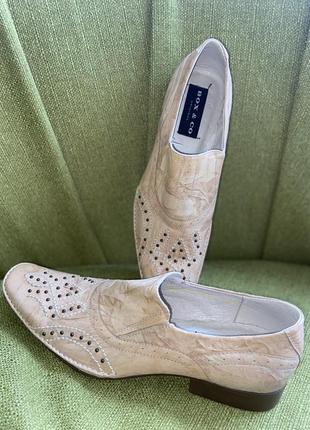 Мужские светлые туфли 45 размер натуральная кожа4 фото