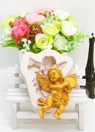 Молд "ангелок" - розмір всієї форми 8*7см, силікон