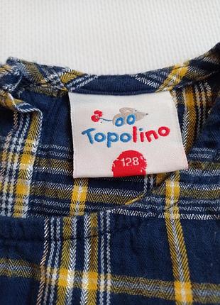 Topolino. теплое платье в клетку. 128 размер. 8