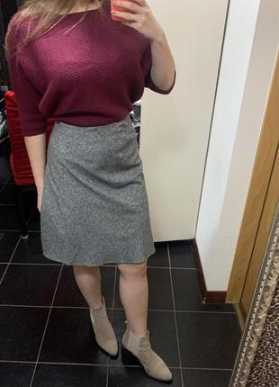 Шерстяная юбка мини,юбка мини серая,коротка юбка зимняя2 фото