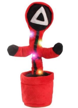 Интерактивная детская игрушка танцующий кактус игра в кальмара поет танцует светится на аккумуляторе1 фото