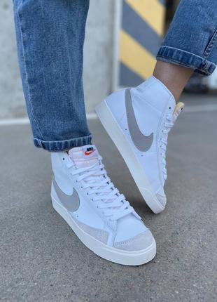 Женские высокие кожаные кроссовки,кеды nike blazer #найк