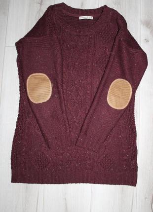 Удлиненный свитер с латками от atmosphere