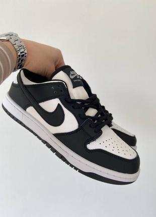 Женские кожаные кроссовки nike sb dunk white black#найк