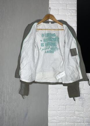 Шкіряна куртка шкірянка з джинсовими вставками s. oliver , l5 фото