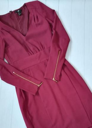 Платье бордо h&m