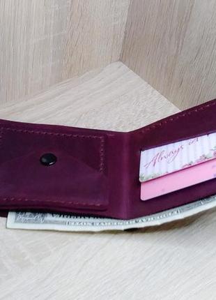 Оригінальний шкіряний гаманець марсала.5 фото