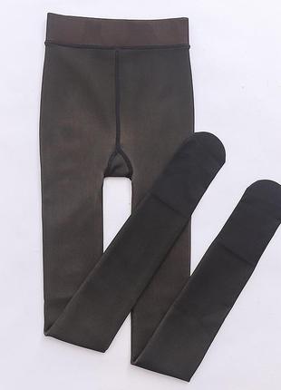 Колготки махровые черные лосины на морозы 8456 колготы флисовые тренд легинцы самые теплые 300г5 фото