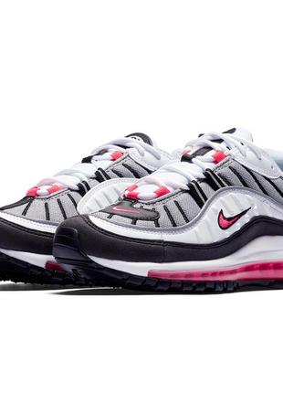 Белые серые черные женские кроссовки nike air max 98 solar red ориг рефлективные светоотражающие кож