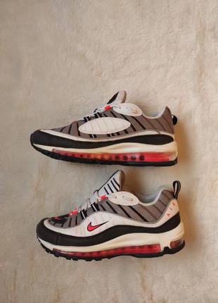 Белые серые черные женские кроссовки nike air max 98 solar red ориг рефлективные светоотражающие кож9 фото