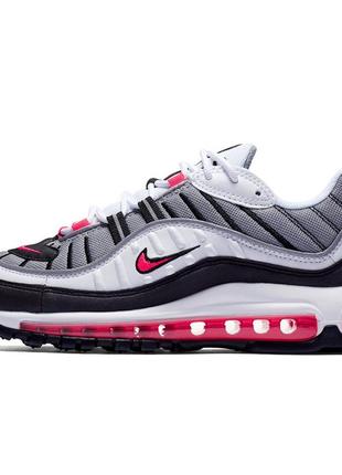 Белые серые черные женские кроссовки nike air max 98 solar red ориг рефлективные светоотражающие кож4 фото