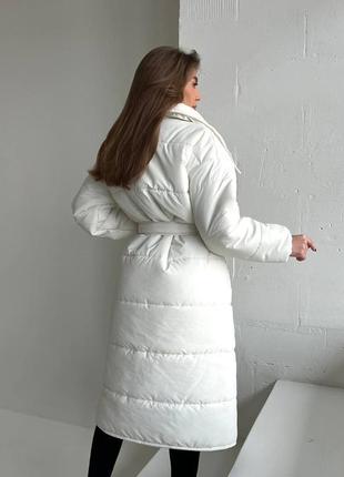 Пальто длинное зимнее теплое водоотталкивающее чёрное бежевое молочное курточка парка пуховик тренч7 фото