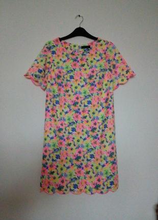 Платье футляр с неоновым цветочным принтом от new look
