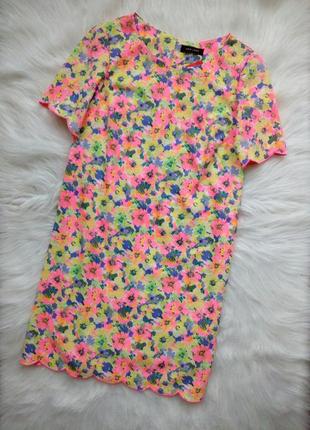 Платье футляр с неоновым цветочным принтом от new look3 фото