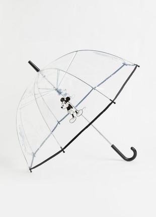 Стильна прозора парасолька зонтик з mickey mouse від h&m