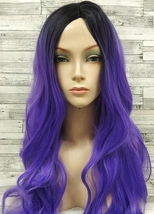 3781-парик із проділом хвилястий без човники фіолетовий