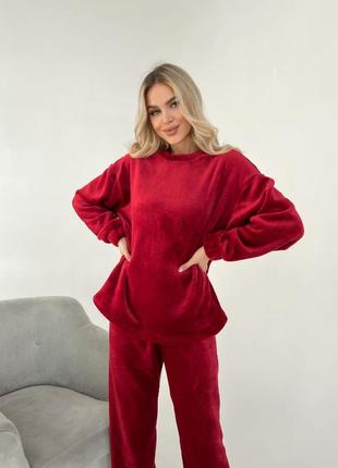 🔴 пижама плюшевая костюм 4 цвета1 фото