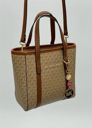Жіноча середня бежева сумка з ручками michael kors 🆕містка  сумка