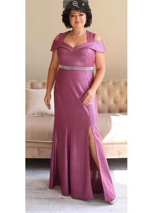 Красивое женское платье в пол люрекс