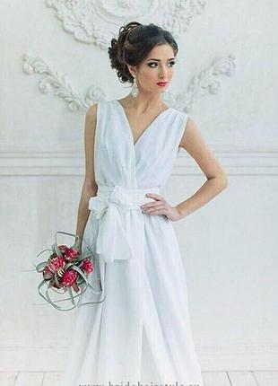 Платье женское длинное на запах с поясом длинное 24-70 размер белое красное пудра...