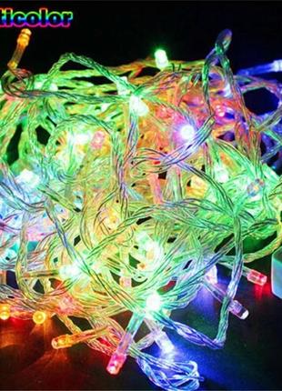 Світлодіодна гірлянда led з білим дротом