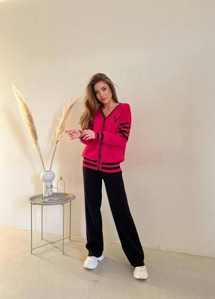 Костюм теплый прогулочный брючный вязаный