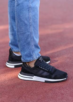 Мужские кроссовки adidas zx 500 black white 42-43-44-45