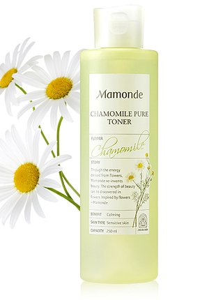 Гіпоалергенний тонер для чутливої шкіри mamonde chamomile pure toner 250ml1 фото