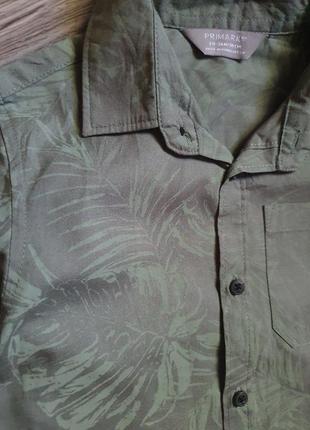 Рубашка гавайка с папоротниками идеал primark 2-3г3 фото