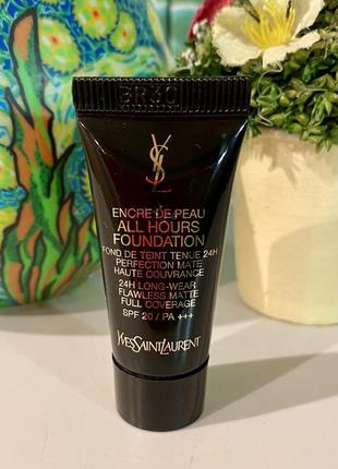 Ysl encre de peau all hours foundation стойкий тональний крем spf 20