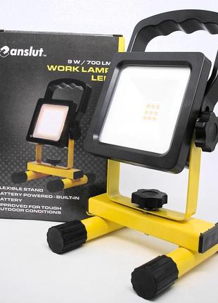 Ліхтар світильник прожектор anslut світлодіодний лампа на акумуляторі з підставкою 2000 mah 700 lm 9w led лед