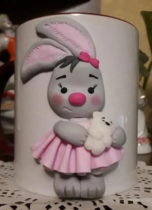 Чашечка з ліпленням із полімерної глини