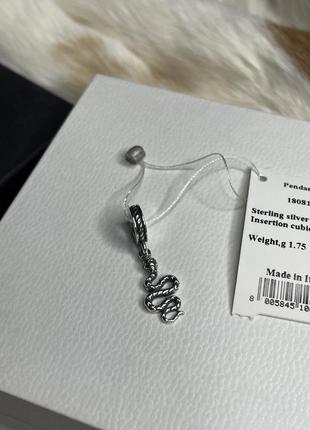 Серебряная подвеска кулон голова змеи змейка змея с камнями камушками серебро проба...