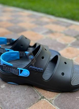 Сандалі чоловічі чорні crocs classic all terain sandal  207711 black/oxygen м12 45/46