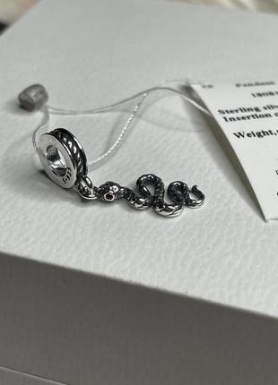 Срібна підвіска кулон голова змії змійка змія з каменями камінчики срібло проба 925 нова з біркою італія5 фото
