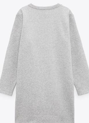 Zara тёплое платье свитшот на флиссе5 фото