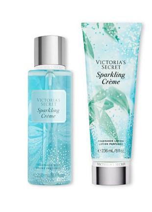 Новинка!ідея подарунка парфумований набір sparklin crème victoria's secret виктория сикрет вікторія сікрет оригінал2 фото