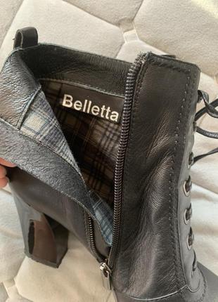Кожаные осенние ботинки на каблуке, производство belletta турция. размер 39. идеальное состояние . удобный устойчивый каблук .6 фото