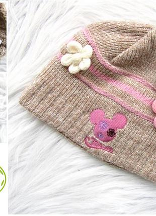 Стильная теплая шапка disney minney mouse