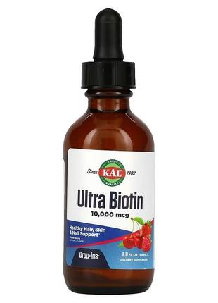 Kal ultra biotin биотин натуральный ароматизатор «смесь ягод». 10000 мкг, 59 мл.