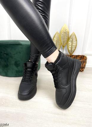 33161👑жіночі кросівки в штучній шкірі зимові